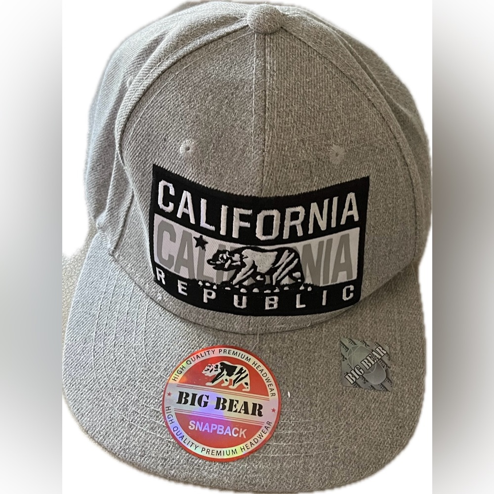 Big Bear Gray adjustable California Republic Hat